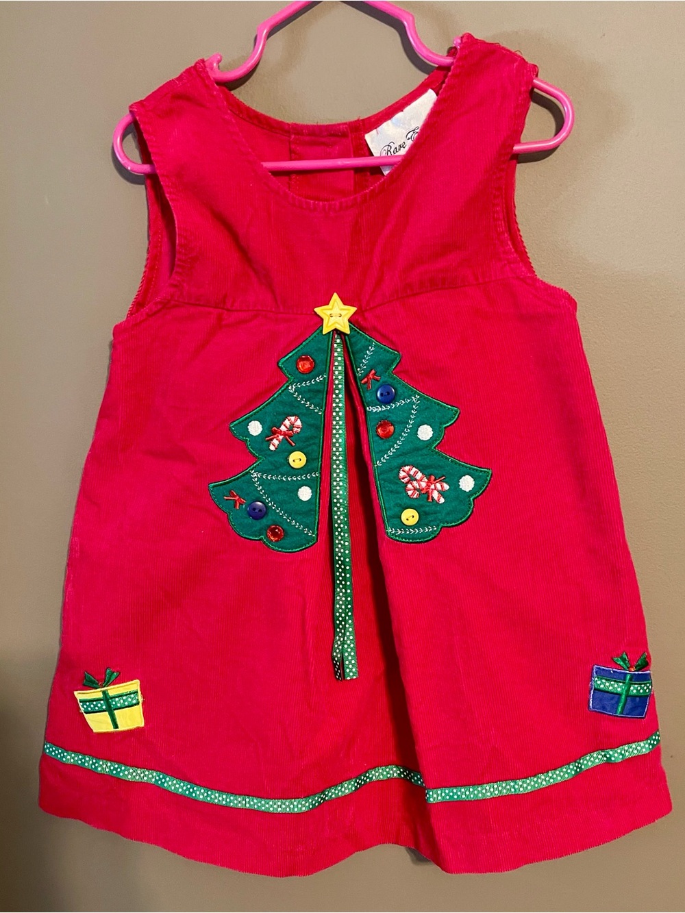 Rare Editions Red Corduroy Christmas Dress (Vintage - early 2000s)